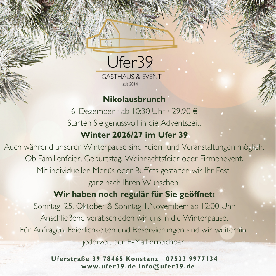 Öffnungszeiten Ufer 39